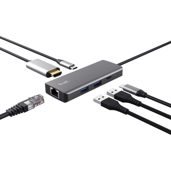 Trust Dalyx USB Hub 6 σε 1 USB-C - Ασημί image 7