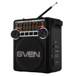 Φορητό Ραδιόφωνο Sven SRP-355 με Επαναφορτιζόμενη Μπαταρία - Μαύρο