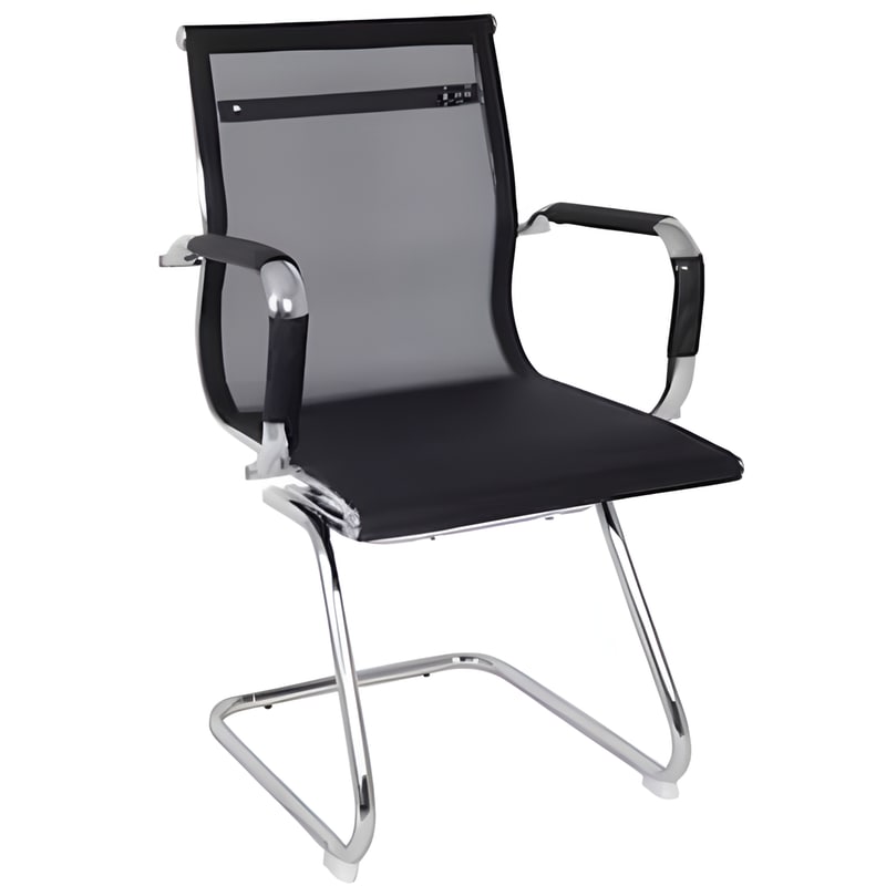 WOODWELL Καρέκλα Επισκέπτη Woodwell C11256 Υφασμάτινη - Μαύρη