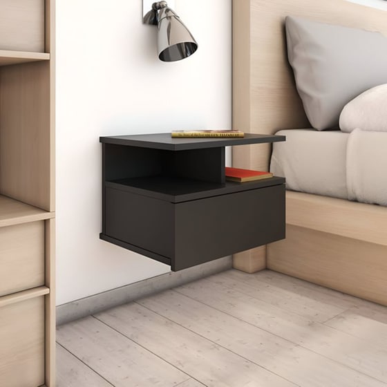 Κομοδίνο Vidaxl Κρεμαστό Από Μοριοσανίδα 40x31x27 cm - Μαύρο image 2