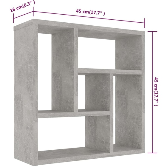 Ραφιέρα VidaXL από Μοριοσανίδα 45.1x16x45.1 cm - Γκρι image 5