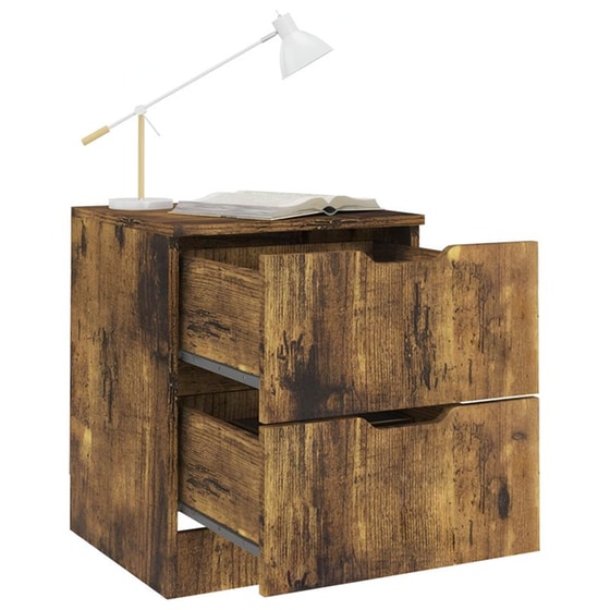 Κομοδίνο Vidaxl Από Μοριοσανίδα 2τμχ 40x40x50 cm - Καπνιστό Δρύς image 5