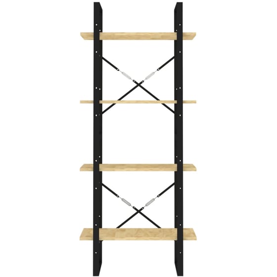 Βιβλιοθήκη VidaXL από Μέταλλο 60x30x140 cm - Μπεζ/Μαύρο image 3