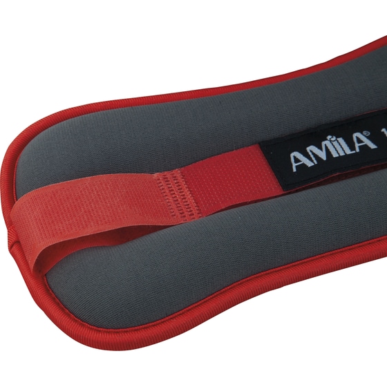 Βαράκια Άκρων 2 x 1kg Σταθερού Βάρους Amila 94952 από Νεοπρένιο - Γκρι/Κόκκινο image 1