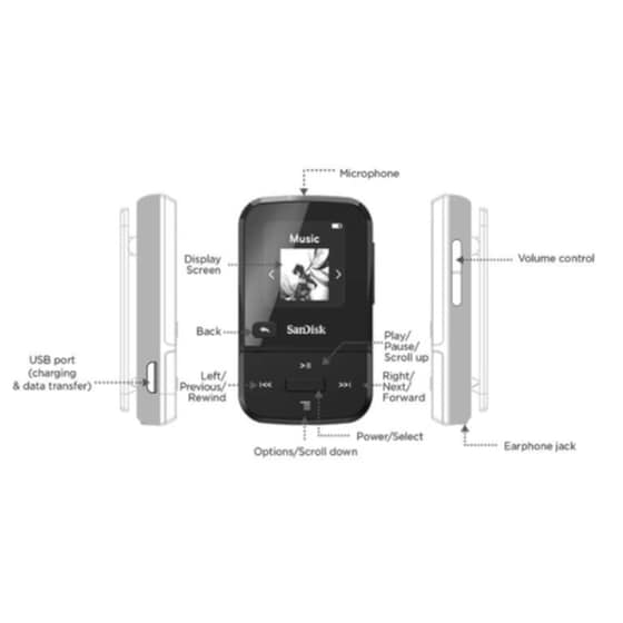 Mp3 Player SanDisk Clip Sport Go 16GB Μαύρο image 3