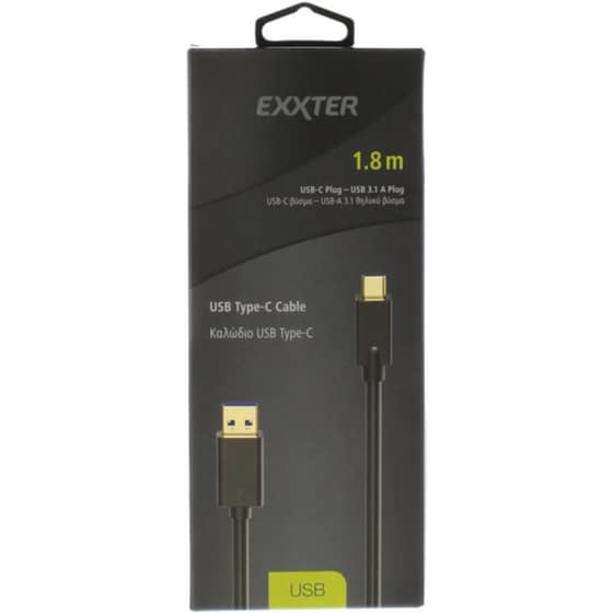 Καλώδιο Exxter USB-C  σε USB-A 3.1 - 1.8m image 1