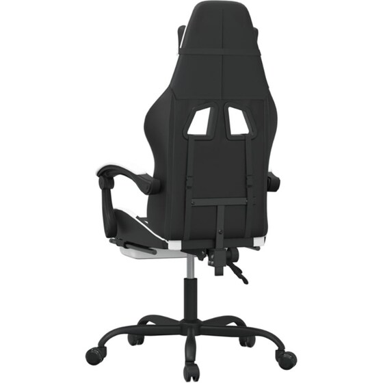 Καρέκλα Gaming VIDAXL 3143883 με Υποπόδιο από Τεχνητό Δέρμα - Μαύρο image 3
