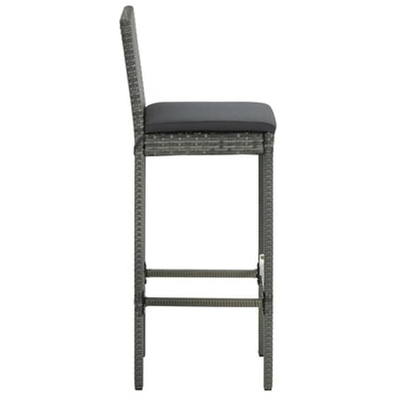 Vidaxl Σετ Επίπλων Μπαρ Κήπου 7 Τεμ. Ανθρακί Συνθ. Ρατάν Με Μαξιλάρια image 5