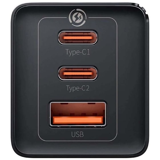 Φορτιστής Πρίζας Baseus GaN5 Pro 2x USB-C/ 1x USB/  Καλώδιο USB-C  65W 1m - Black CCGP120201 image 2