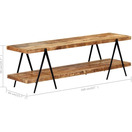 Έπιπλο Τηλεόρασης VidaXL από Ξύλο 160x40x50cm - Καφέ/Μαύρο image 10