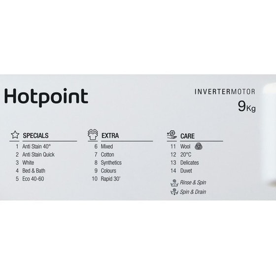 HOTPOINT BI WMHG 91485 EU 9 kg 1.400 Στροφές Εντοιχιζόμενο Πλυντήριο Ρούχων image 10