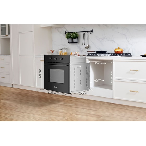 MIDEA MBO65M80M1-BK 70 Lt Μαύρο Εντοιχιζόμενος Φούρνος Άνω Πάγκου image 9