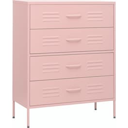 Συρταριέρα Γραφείου VidaXL από Ατσάλι 80x35x101.5 cm- Ροζ