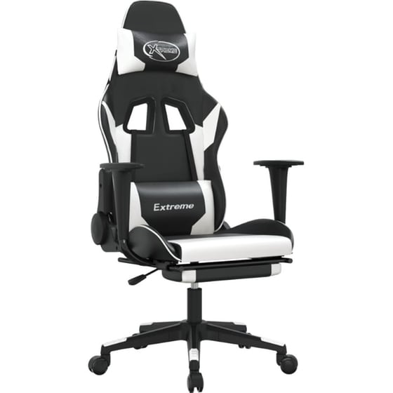 Καρέκλα Gaming VIDAXL 3143704 με Υποπόδιο από Τεχνητό Δέρμα - Μαύρο image 0