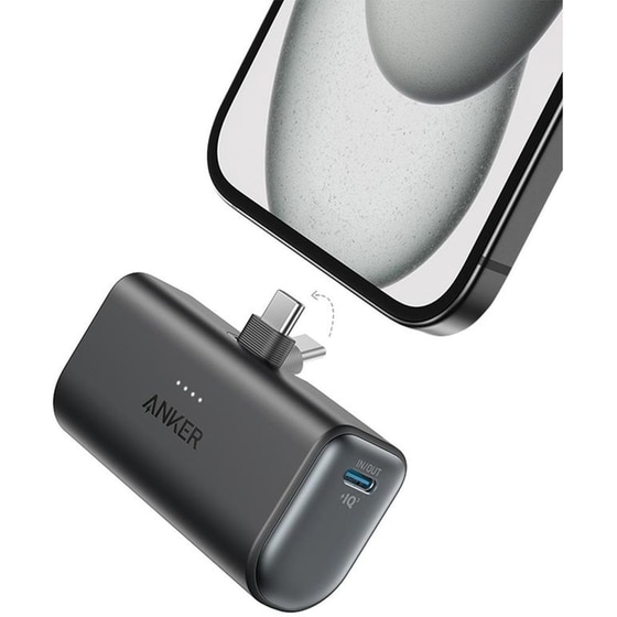 Anker Nano Power Bank 5000mAh 22.5W με ενσωματωμένο βύσμα USB-C - Black Stone image 0