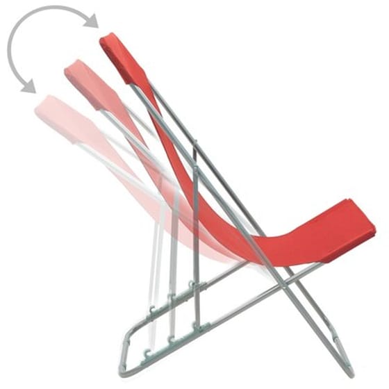 Σεζλόνγκ VidaXL Πτυσσόμενες από Ατσάλι/ Ύφασμα Oxford 75x57x99 cm 2 Τμχ  - Κόκκινο image 5