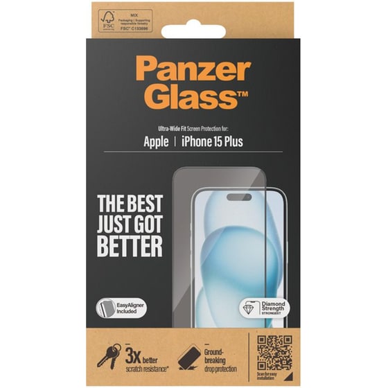 Προστατευτικό οθόνης Apple iPhone 15 Plus - PanzerGlass Screen Protector Ultra-Wide Fit with EasyAligner image 1