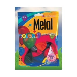 Μπαλόνια Αέρα Lion Metal Colors R73 10 Tμχ - Πολύχρωμα
