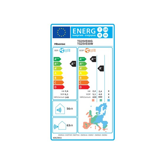 Κλιματιστικό inverter Hisense Set 09 TG25VE00G / TG25VE00W - 9.000 btu image 1