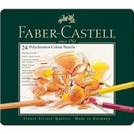 Ξυλομπογιές Faber Castell Polychromos Σετ σε Κασετίνα 24 Τεμάχια