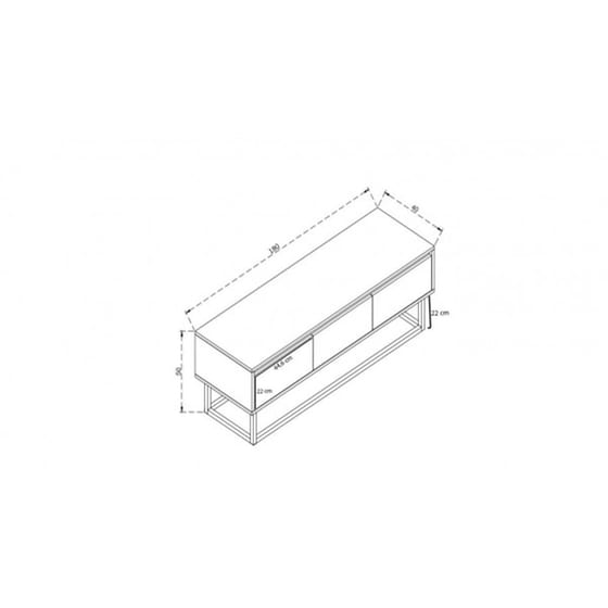 Έπιπλo Τηλεόρασης Lupo από Μοριοσανίδα 180x40x50cm - Καρυδί/Μαύρο image 11