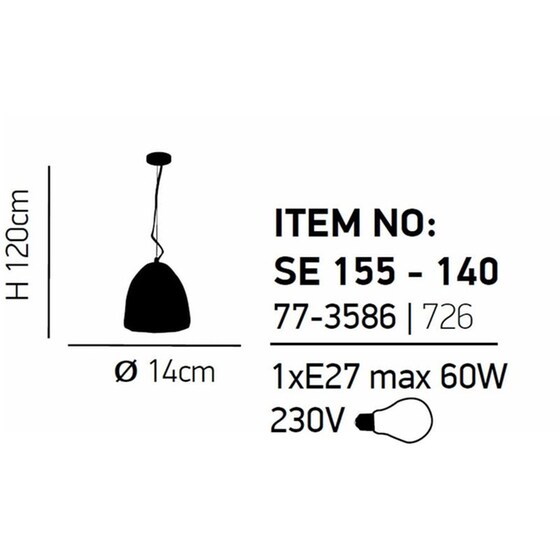 Φωτιστικό Οροφής Μονόφωτο Homelighting Joy από Τσιμέντο 14x14x120 cm - Γκρι image 1
