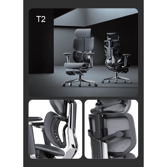Καρέκλα Γραφείου Thesis T2 από Ύφασμα Mesh 65x120-130cm - Μαύρη image 11