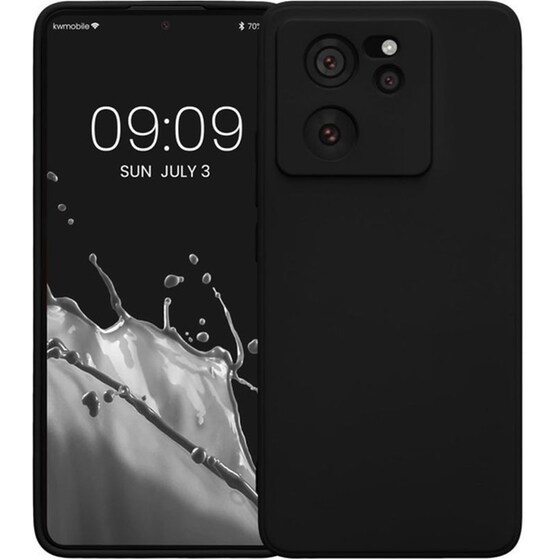 Kwmobile Soft Slim Flexible Rubber Cover With Camera Protector - Θήκη Σιλικόνης Xiaomi 13t / 13t Pro Με Πλαίσιο Κάμερας - Black (kwm000020iu001c) image 0
