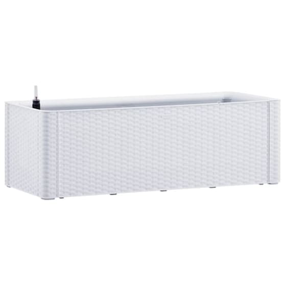 Vidaxl Ζαρντινιέρα Κήπου Λευκή 100x43x33 Εκ. Με Αυτόματο Πότισμα image 2