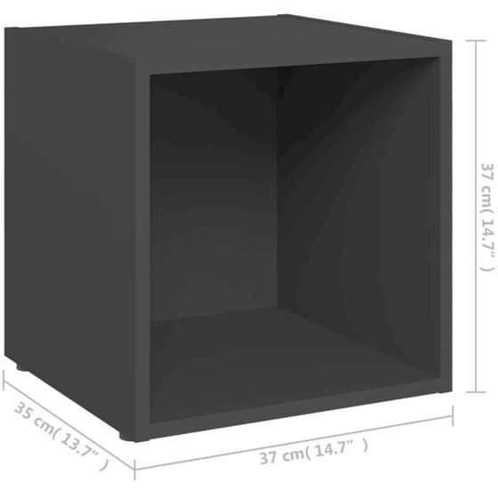 Έπιπλα Τηλεόρασης Vidaxl Μοριοσανίδα 4 Τμχ  37x35x37cm  - Γκρι image 8