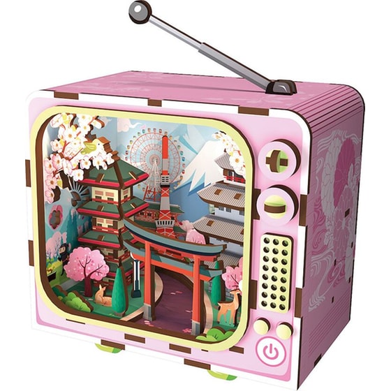 Παζλ 3D Ξύλινο Vintage TV: Climb Fuji Only Once image 1