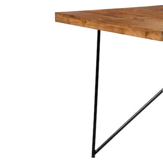 Τραπεζαρία Vidaxl από Μασίφ Ξύλο Ακακίας 180x90x76 cm - Μαύρο/Καφέ image 5