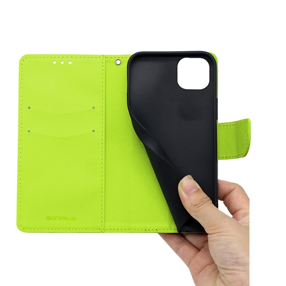 Θήκη Apple iPhone 14 Plus - Sonique Trend Book - Σκούρο Μπλε / Λαχανί image 3