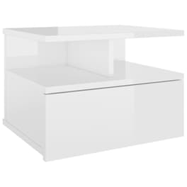 Κομοδίνο Vidaxl Κρεμαστό Από Μοριοσανίδα 40x31x27 cm - Γυαλιστερό Λευκό