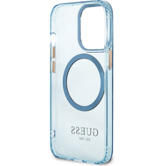 Θήκη Apple iPhone 13 Pro Max - Guess Gold Outline Collection Magsafe Hard Case - Μπλε image 1