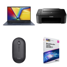 Asus Vivobook 15 M1502YA-BQ577W 15.6" FHD Anti-glare (AMD Ryzen 7-5825U/16 GB/1 TB SSD/Radeon Graphics/Win11Home) + Canon Pixma TS3750i + Trust Puck Rechageable + Antivirus Bitdefender