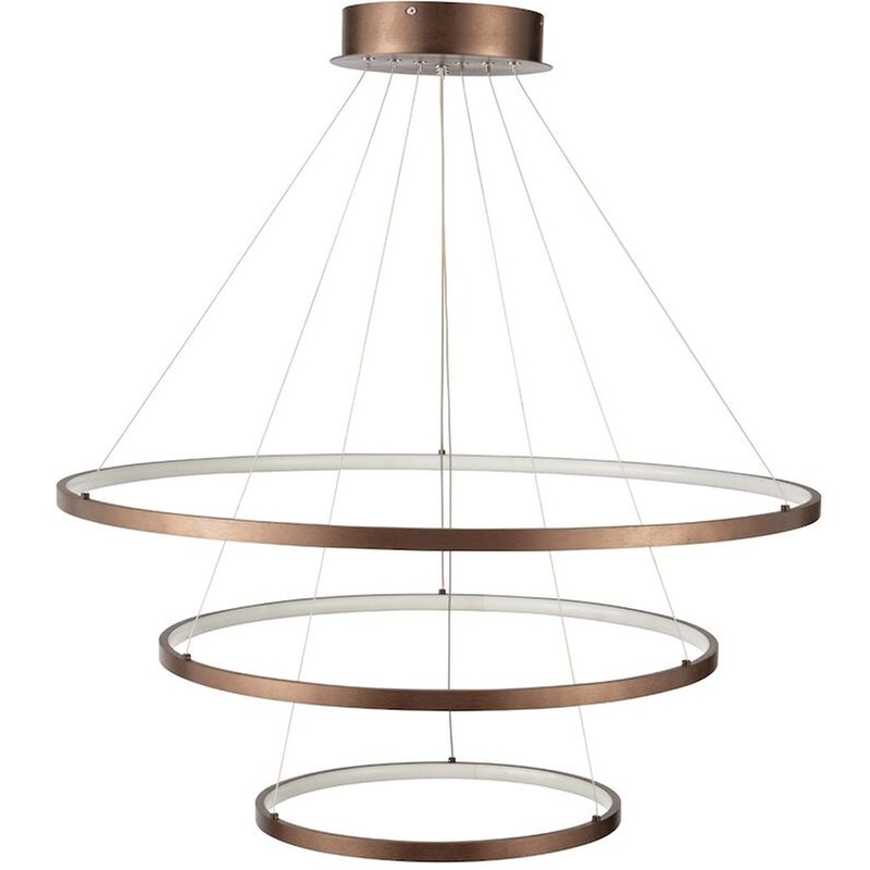 Φωτιστικό Οροφής Led Dimmable Homelighting Morelli 77-8131 από Αλουμίνιο - Καφέ