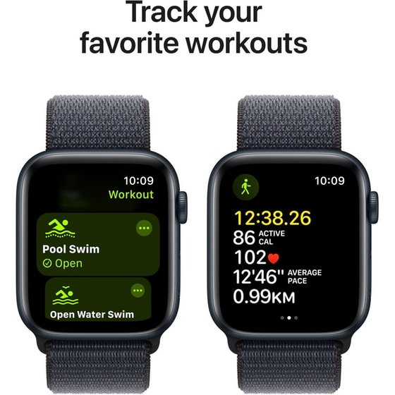 Apple Watch SE GPS + Cellular 44mm Midnight Aluminum Case with Ink Sport Loop image 5
