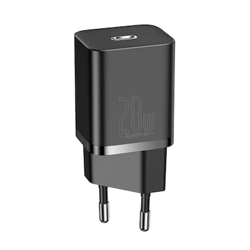 BASEUS Φορτιστής Πρίζας Baseus Super Si 1C Usb-C 3A 20W - Black