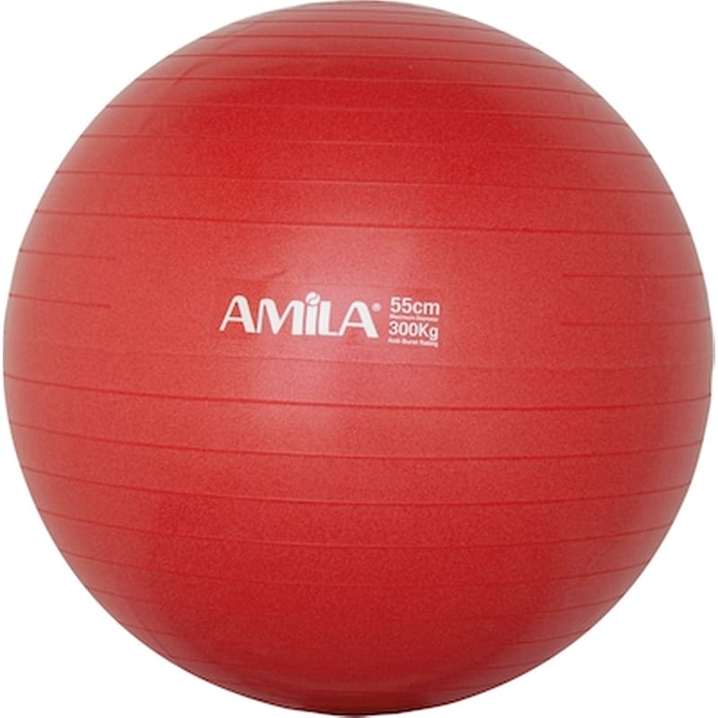 AMILA Μπάλα Γυμναστικής Amila Κατάλληλη για Pilates 1 kg 55 cm από PVC - Κόκκινο