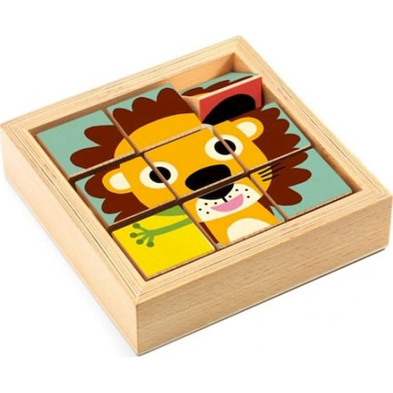 Παιδικό Παζλ Djeco Με Περιστρεφόμενα Τετράγωνα - Λιοντάρι image 0