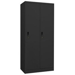 Δίφυλλη Ντουλάπα Vidaxl από Ατσάλι 80x50x180cm - Ανθρακί