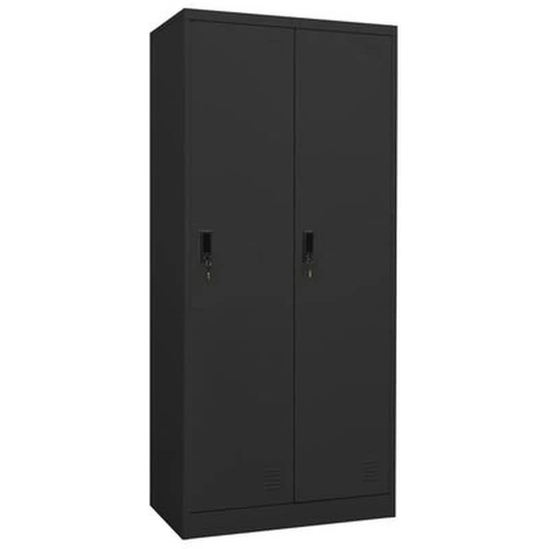 Δίφυλλη Ντουλάπα Vidaxl από Ατσάλι 80x50x180cm - Ανθρακί