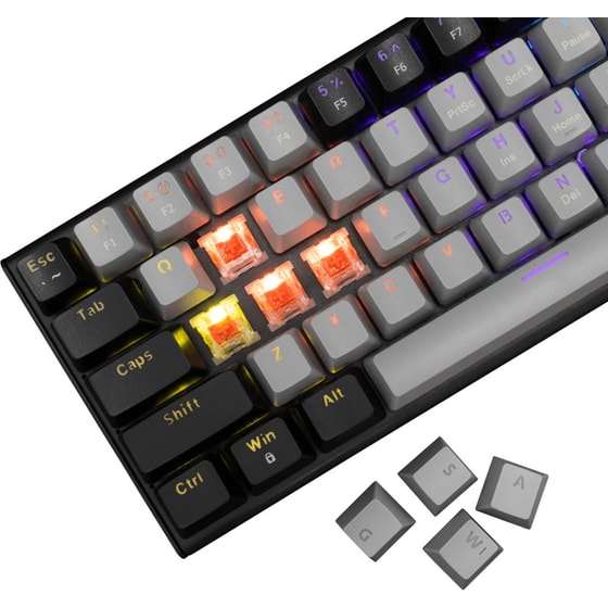 White Shark Wakizashi -2 Ενσύρματο Gaming Πληκτρολόγιο με Red διακόπτες - Γκρι (US) image 2