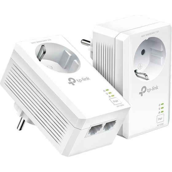 TP-Link PA7027P AV1000 Powerline Starter Kit Ενσύρματη Σύνδεση Passthrough έως 1000Mbps με 2 Θύρες Ethernet image 0