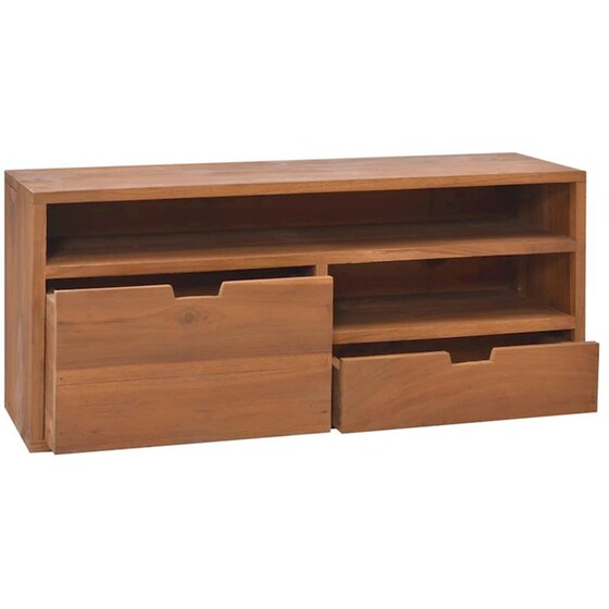 Έπιπλο Τηλεόρασης Vidaxl από Μασίφ Ξύλο 90x30x40cm - Kαφέ image 6