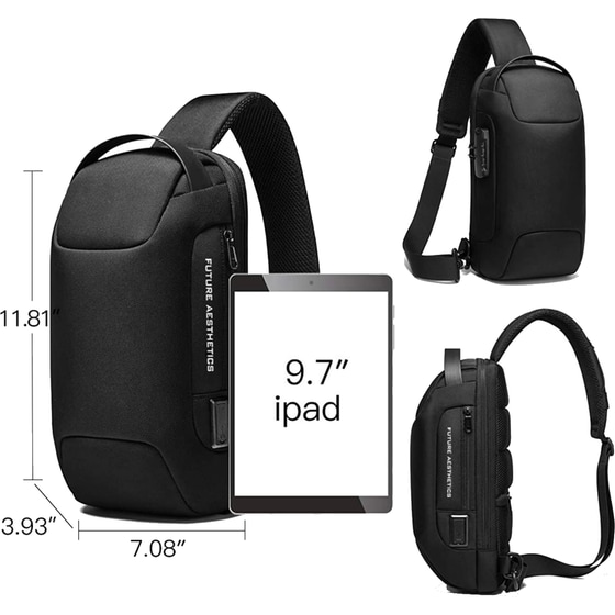 Τσάντα με θήκη για Laptop Bange 22085 9.7" Αδιάβροχη - Μαύρο image 10