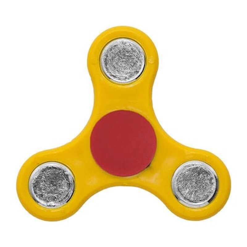 Οεμ Fidget Spinner Anti Stress Αγχολυτικό Πλαστικό Παιχνίδι Ανακούφισης Στρες Κίτρινο Κόκκινο