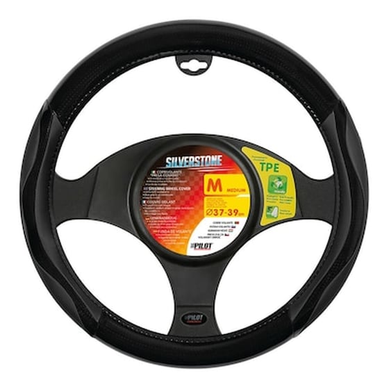 Lampa Καλυμμα Τιμονιου Silverstone (m) 37/39cm Δερματινη Μαυρο Αοσμο Eco-friendly image 1