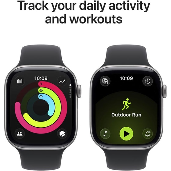 Apple Watch Series 11 GPS + Cellular 42mm Space Grey Aluminum Case with Black Sport Band - S/M image 3